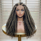 Afro Kinky Curly HD Lace Super Natural Lace Frontal Human Hair Wigs Black and grey blended highlights LINKTOWIG