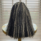 Afro Kinky Curly HD Lace Super Natural Lace Frontal Human Hair Wigs Black and grey blended highlights LINKTOWIG