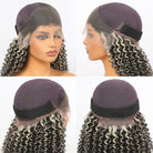 Afro Kinky Curly HD Lace Super Natural Lace Frontal Human Hair Wigs Black and grey blended highlights LINKTOWIG