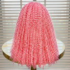 Afro Kinky Curly HD Lace Super Natural Lace Frontal Human Hair Wigs Bubblegum Pink LINKTOWIG