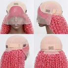 Afro Kinky Curly HD Lace Super Natural Lace Frontal Human Hair Wigs Bubblegum Pink LINKTOWIG