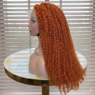 Afro Kinky Curly HD Lace Super Natural Lace Frontal Human Hair Wigs Burgundy LINKTOWIG