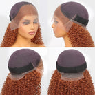 Afro Kinky Curly HD Lace Super Natural Lace Frontal Human Hair Wigs Burgundy LINKTOWIG