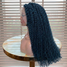 Afro Kinky Curly HD Lace Super Natural Lace Frontal Human Hair Wigs Dark Emerald Green LINKTOWIG