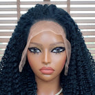 Afro Kinky Curly HD Lace Super Natural Lace Frontal Human Hair Wigs Dark Emerald Green LINKTOWIG