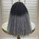 Afro Kinky Curly HD Lace Super Natural Lace Frontal Human Hair Wigs Dark Roots LINKTOWIG
