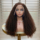 Afro Kinky Curly HD Lace Super Natural Lace Frontal Human Hair Wigs Espresso Brown LINKTOWIG