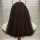 Afro Kinky Curly HD Lace Super Natural Lace Frontal Human Hair Wigs Espresso Brown LINKTOWIG