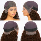 Afro Kinky Curly HD Lace Super Natural Lace Frontal Human Hair Wigs Espresso Brown LINKTOWIG
