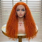 Afro Kinky Curly HD Lace Super Natural Lace Frontal Human Hair Wigs Ginger Orange LINKTOWIG
