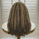 Afro Kinky Curly HD Lace Super Natural Lace Frontal Human Hair Wigs Honey Brown LINKTOWIG