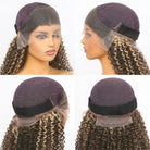 Afro Kinky Curly HD Lace Super Natural Lace Frontal Human Hair Wigs Honey Brown LINKTOWIG