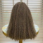 Afro Kinky Curly HD Lace Super Natural Lace Frontal Human Hair Wigs Medium Chestnut Brown LINKTOWIG