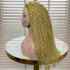 Afro Kinky Curly HD Lace Super Natural Lace Frontal Human Hair Wigs Olive Green Blonde LINKTOWIG