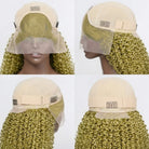 Afro Kinky Curly HD Lace Super Natural Lace Frontal Human Hair Wigs Olive Green Blonde LINKTOWIG