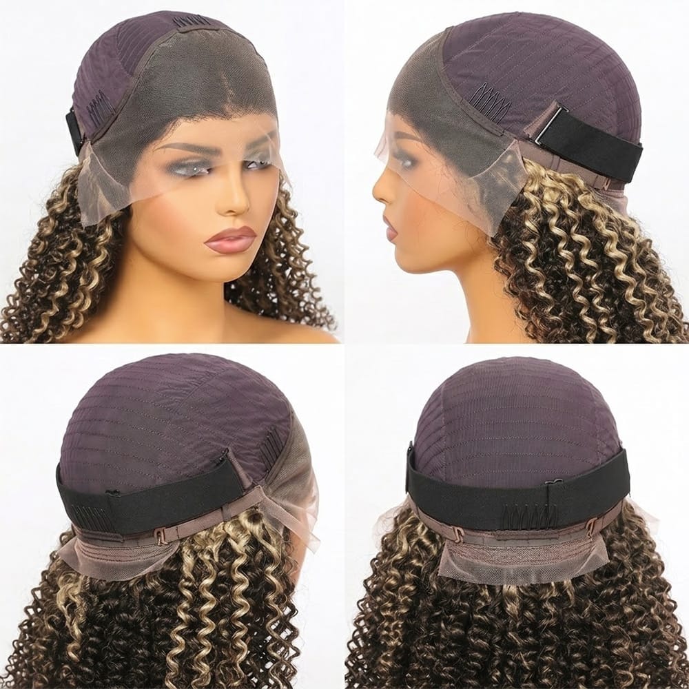 Afro Kinky Curly HD Lace Super Natural Lace Frontal Human Hair Wigs Piano Highlight Silver Grey LINKTOWIG