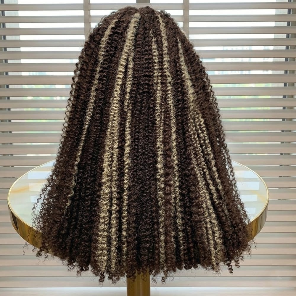 Afro Kinky Curly HD Lace Super Natural Lace Frontal Human Hair Wigs Piano Highlight Silver Grey LINKTOWIG