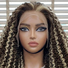 Afro Kinky Curly HD Lace Super Natural Lace Frontal Human Hair Wigs Piano Highlight Silver Grey LINKTOWIG