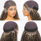 Afro Kinky Curly HD Lace Super Natural Lace Frontal Human Hair Wigs Piano Highlight Silver Grey LINKTOWIG