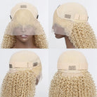 Afro Kinky Curly HD Lace Super Natural Lace Frontal Human Hair Wigs Platinum Blonde LINKTOWIG