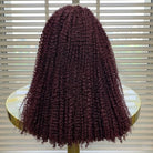Afro Kinky Curly HD Lace Super Natural Lace Frontal Human Hair Wigs Purplish-red LINKTOWIG