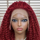 Afro Kinky Curly HD Lace Super Natural Lace Frontal Human Hair Wigs Ruby Red LINKTOWIG