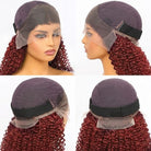 Afro Kinky Curly HD Lace Super Natural Lace Frontal Human Hair Wigs Ruby Red LINKTOWIG