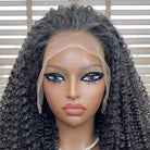 Afro Kinky Curly HD Lace Super Natural Lace Frontal Human Hair Wigs Silver Grey LINKTOWIG