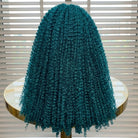 Afro Kinky Curly HD Lace Super Natural Lace Frontal Human Hair Wigs Teal Green LINKTOWIG