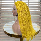 Afro Kinky Curly HD Lace Super Natural Lace Frontal Human Hair Wigs Yellow LINKTOWIG