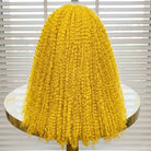 Afro Kinky Curly HD Lace Super Natural Lace Frontal Human Hair Wigs Yellow LINKTOWIG