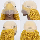 Afro Kinky Curly HD Lace Super Natural Lace Frontal Human Hair Wigs Yellow LINKTOWIG