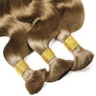 Body Wave 100% Raw Virgin  Human Hair Bundles - (No Weft) Bulk Hair  3 Bundles / Ash Brown LINKTOWIG