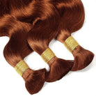 Body Wave 100% Raw Virgin  Human Hair Bundles - (No Weft) Bulk Hair  3 Bundles / Copper Orange LINKTOWIG