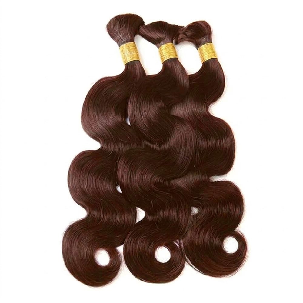 Body Wave 100% Raw Virgin  Human Hair Bundles - (No Weft) Bulk Hair  3 Bundles / Espresso Brown LINKTOWIG