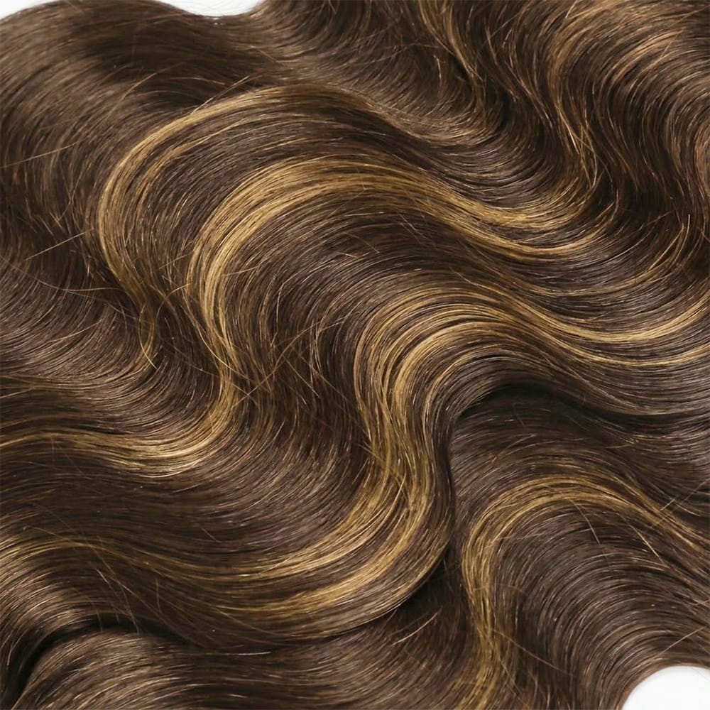 Body Wave 100% Raw Virgin  Human Hair Bundles - (No Weft) Bulk Hair  3 Bundles / Honey Blonde Highlights LINKTOWIG