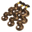 Body Wave 100% Raw Virgin  Human Hair Bundles - (No Weft) Bulk Hair  3 Bundles / Honey Blonde Highlights LINKTOWIG