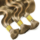 Body Wave 100% Raw Virgin  Human Hair Bundles - (No Weft) Bulk Hair  3 Bundles / Honey Brown LINKTOWIG