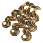Body Wave 100% Raw Virgin  Human Hair Bundles - (No Weft) Bulk Hair  3 Bundles / Honey Brown LINKTOWIG