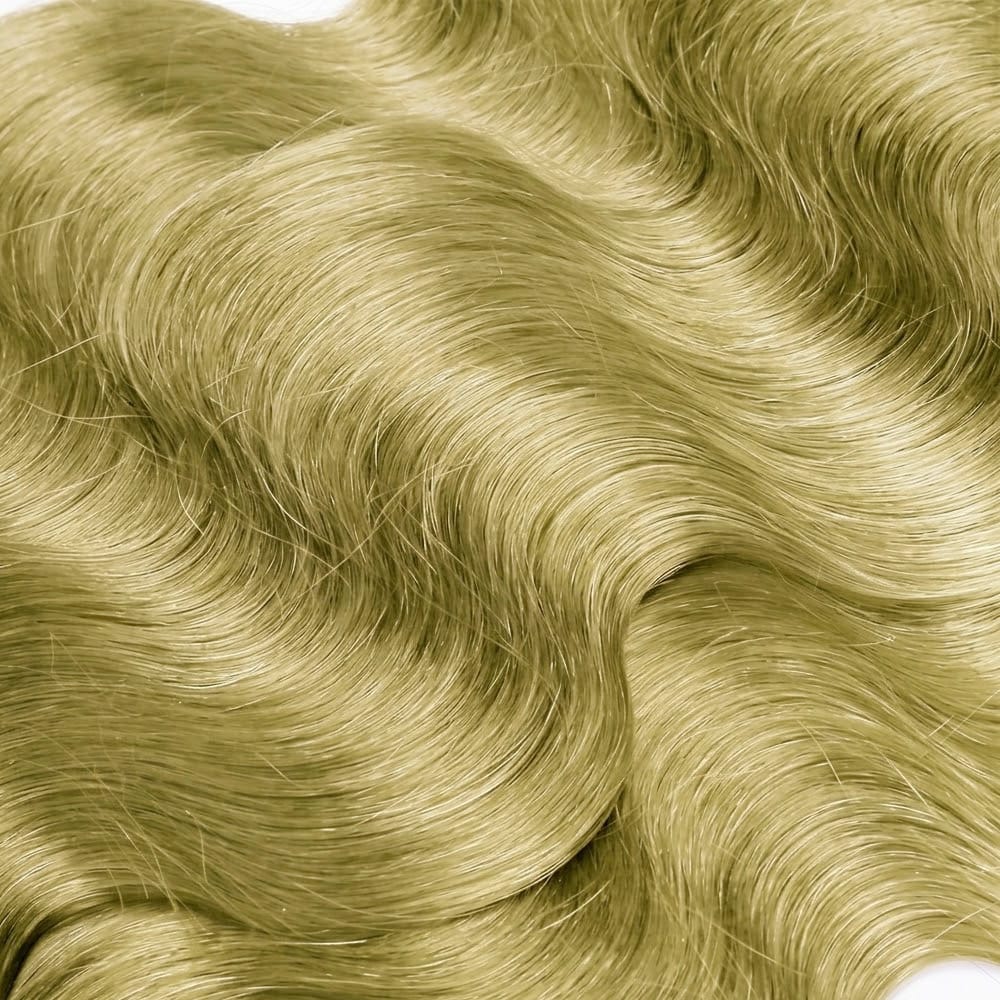 Body Wave 100% Raw Virgin  Human Hair Bundles - (No Weft) Bulk Hair  3 Bundles / Olive Green Blonde LINKTOWIG
