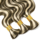 Body Wave 100% Raw Virgin  Human Hair Bundles - (No Weft) Bulk Hair  3 Bundles / Piano Highlight Silver Grey LINKTOWIG
