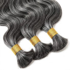 Body Wave 100% Raw Virgin  Human Hair Bundles - (No Weft) Bulk Hair  3 Bundles / Silver Grey LINKTOWIG