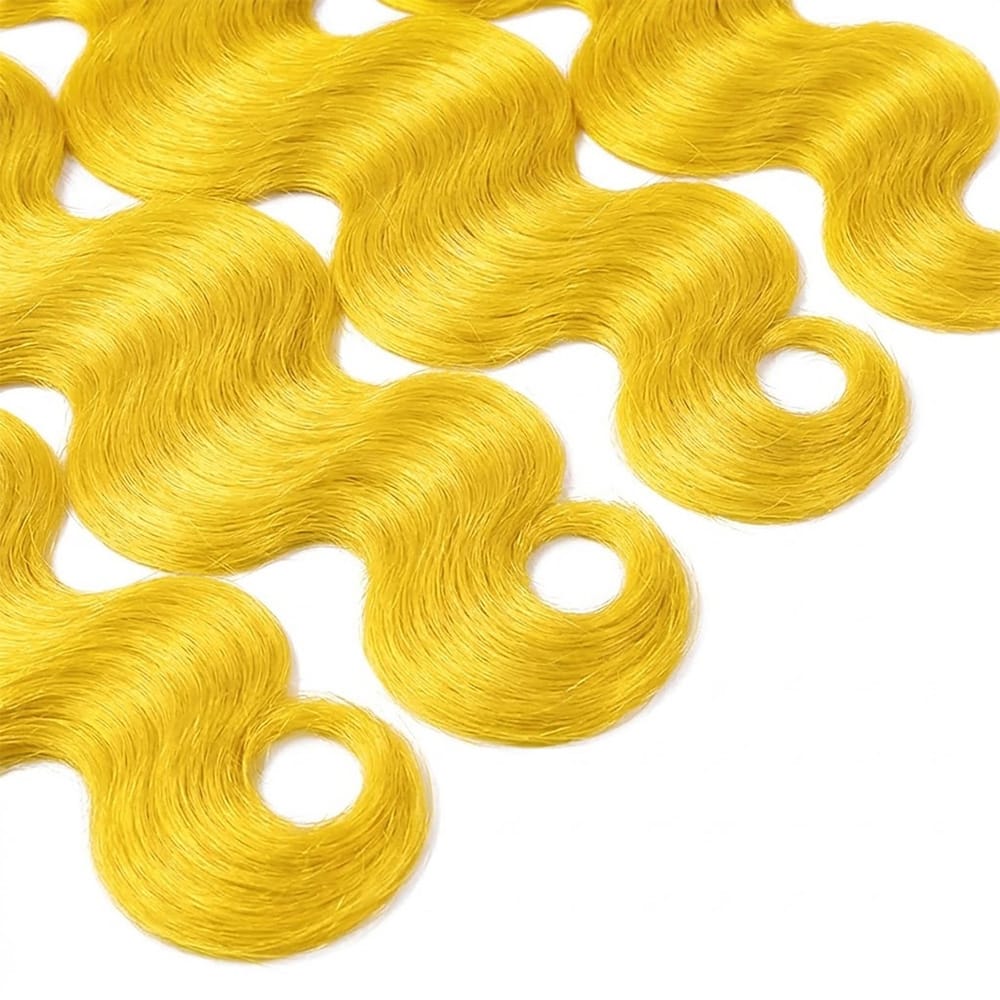 Body Wave 100% Raw Virgin  Human Hair Bundles - (No Weft) Bulk Hair  3 Bundles / Yellow LINKTOWIG