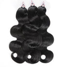 Body Wave Hair Bundles / Feather Hair Extensions — 100% Virgin Human Hair / Black LINKTOWIG