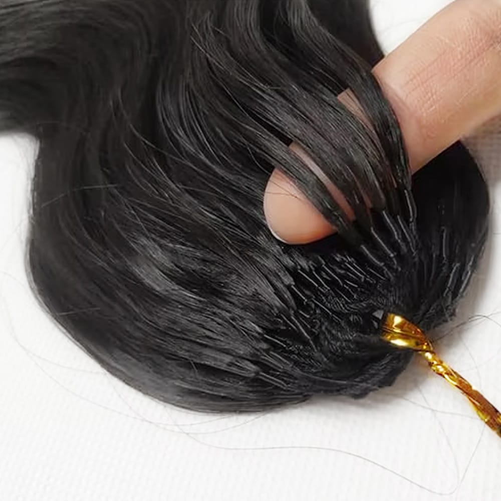 Body Wave Hair Bundles / Feather Hair Extensions — 100% Virgin Human Hair / Black LINKTOWIG