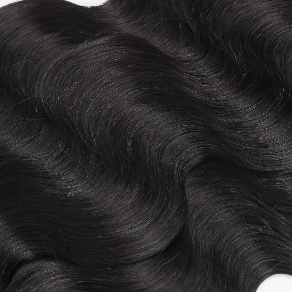 Body Wave Hair Bundles / Feather Hair Extensions — 100% Virgin Human Hair / Black LINKTOWIG