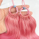 Body Wave Hair Bundles / Feather Hair Extensions — 100% Virgin Human Hair / Bubblegum Pink LINKTOWIG
