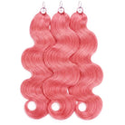 Body Wave Hair Bundles / Feather Hair Extensions — 100% Virgin Human Hair / Bubblegum Pink LINKTOWIG