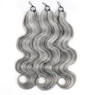 Body Wave Hair Bundles / Feather Hair Extensions — 100% Virgin Human Hair / Charcoal Grey LINKTOWIG