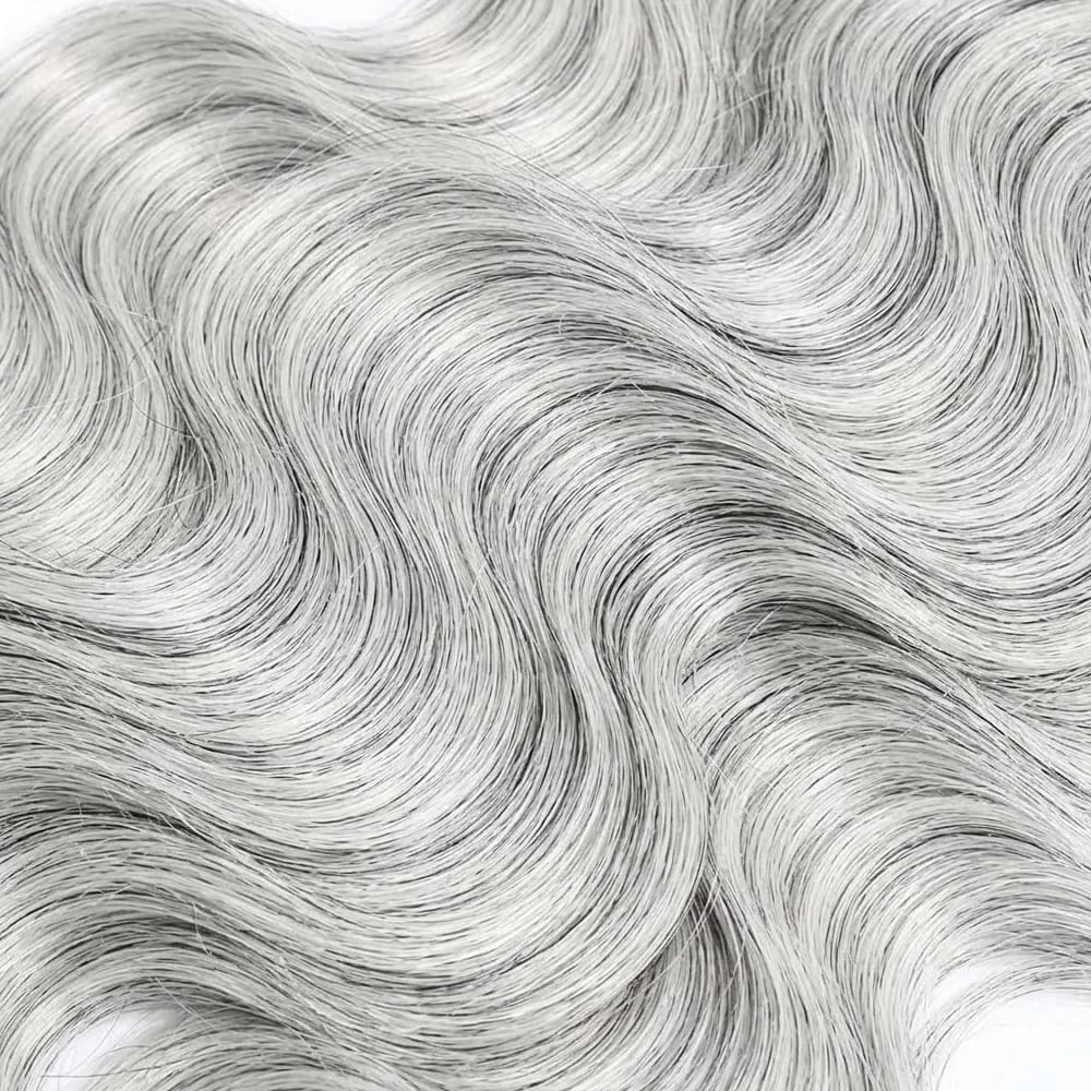 Body Wave Hair Bundles / Feather Hair Extensions — 100% Virgin Human Hair / Charcoal Grey LINKTOWIG